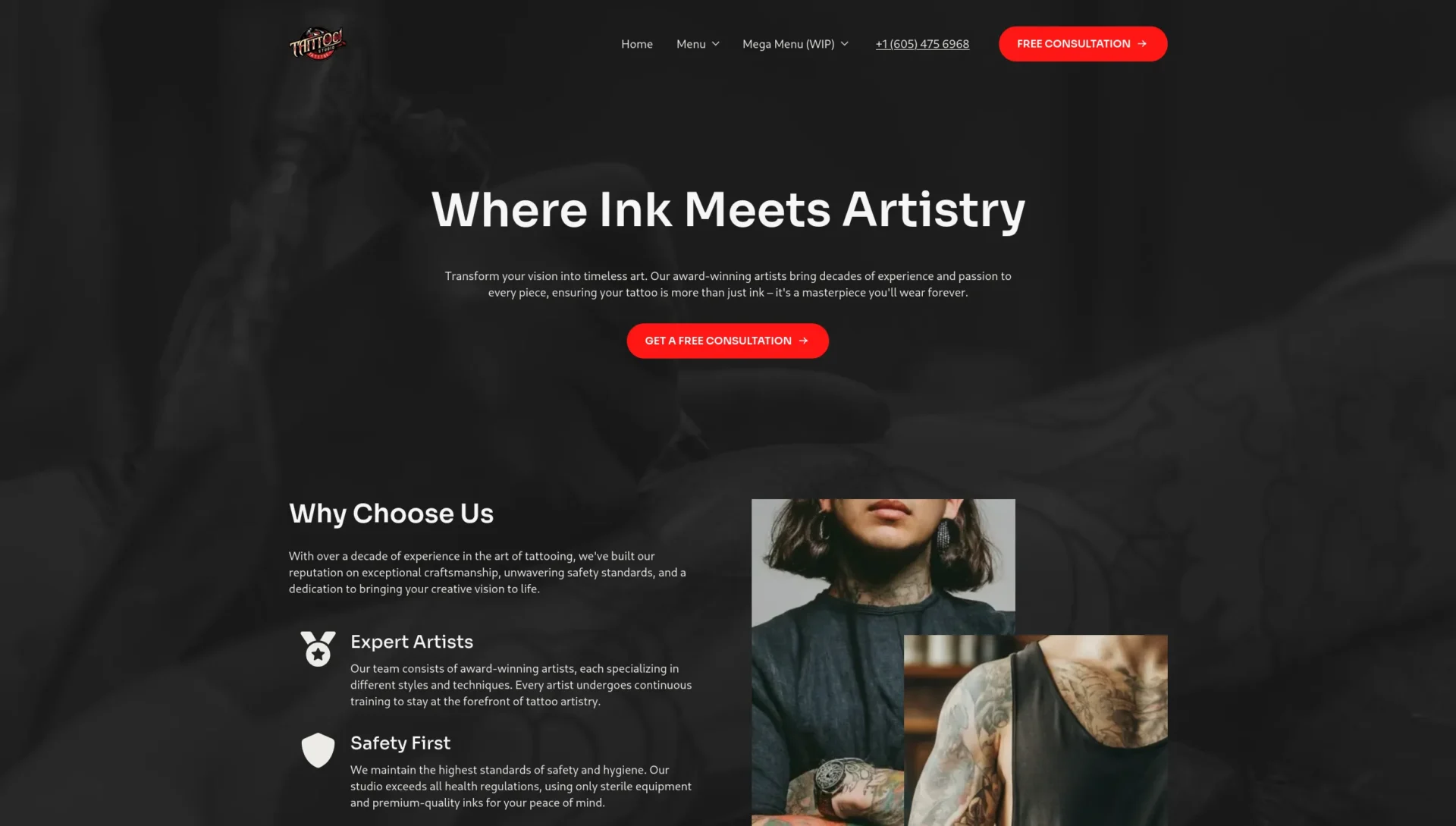 Tattoo studio template